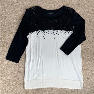 Color block sequin sweater